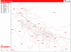 Coachella Valley Digital Map Red Line Style